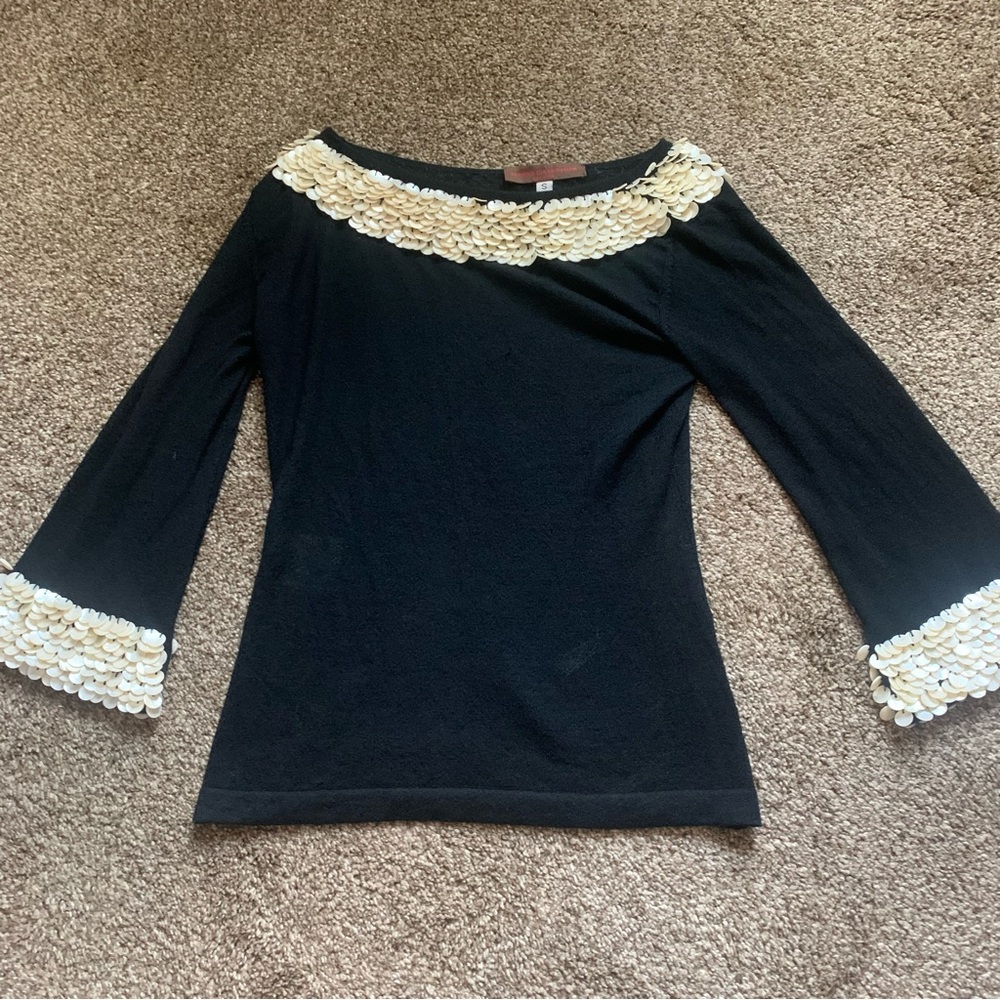 Armand Diradourian Cashmere Shell Neck Sweater Small - READ DESCRIPTION